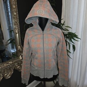 Lululemon Athletica Gray and Orange Checkered Hoodie